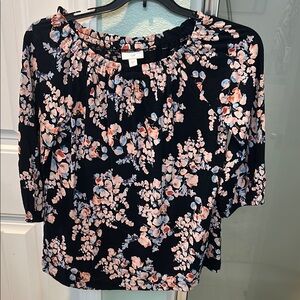 J. Jill Black Floral Women's Blouse